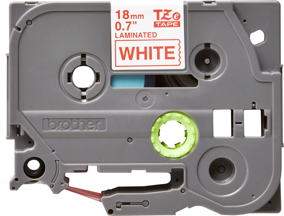Oriģināla Brother  TZe242 uzlīmju lentes kasete – sarkanas drukas balta, 18mm plata